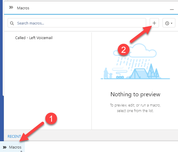 Create a macro in salesforce step 1