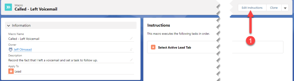 Create a macro in salesforce step 3