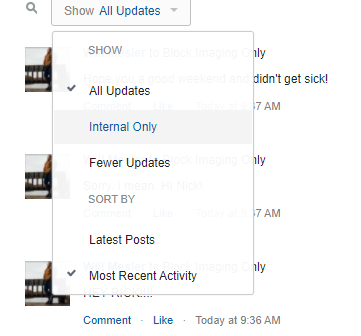 Salesforce Chatter filter