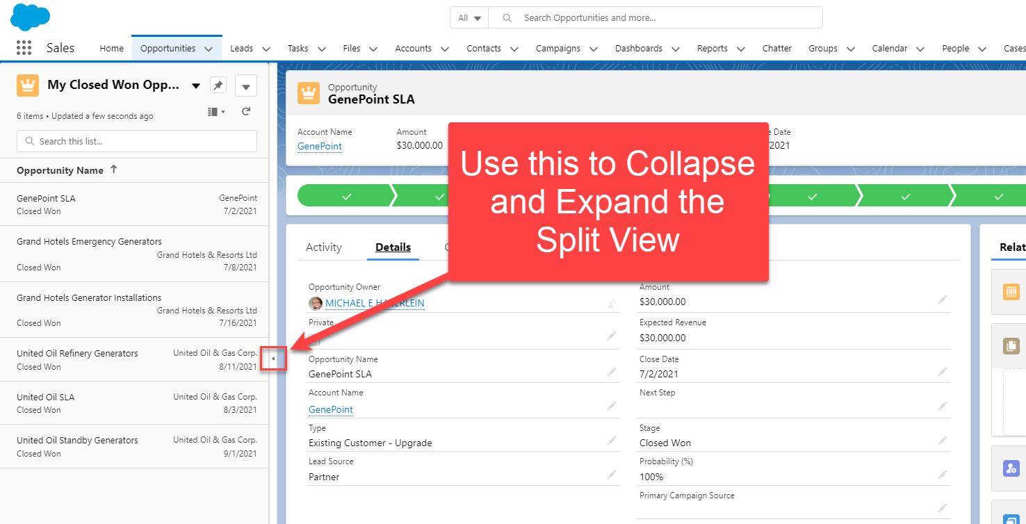 How to Use Split View in Salesforce