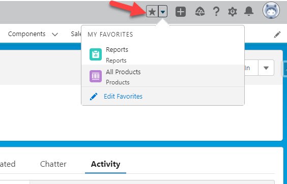 Salesforce shortcuts adding favorites