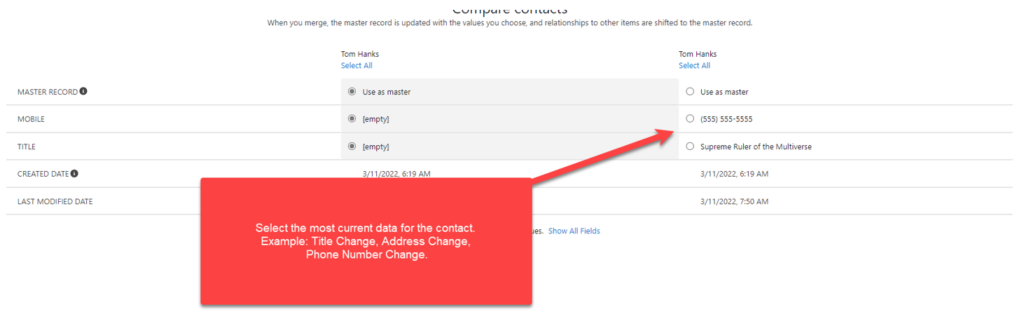 master-record-contact-selection